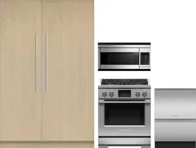 5 Piece Package Includes Refrigerator, Freezer, Range, Microwave And Dishwasher